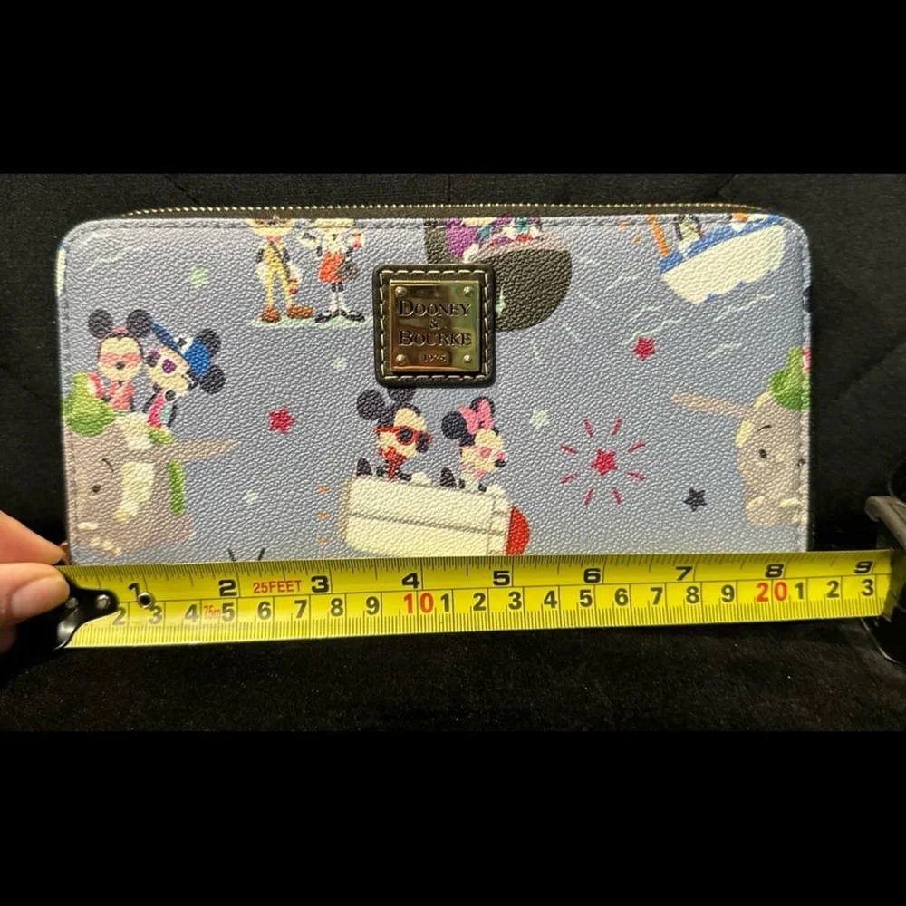Dooney Bourke Disney Hipster Mickey and Minnie all around the park Wristlet